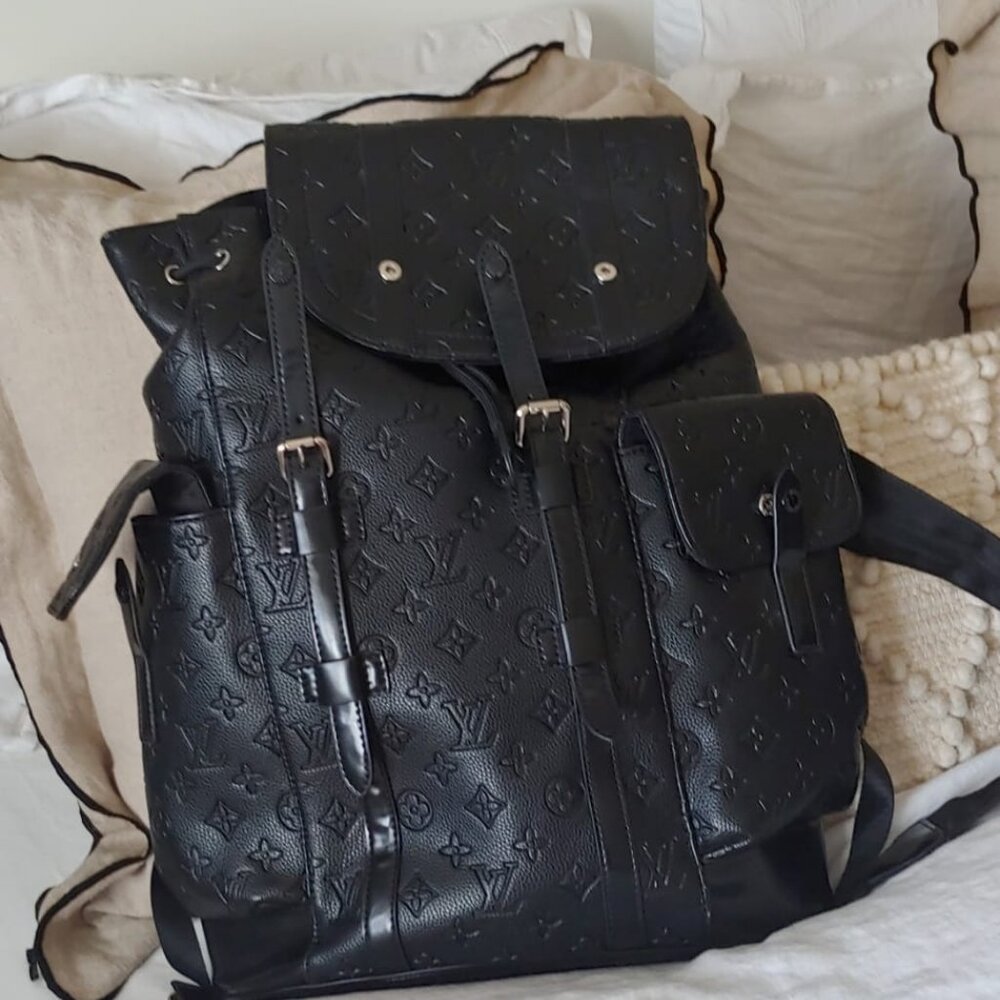 Black designer napsack rucksac bag - beautiful details